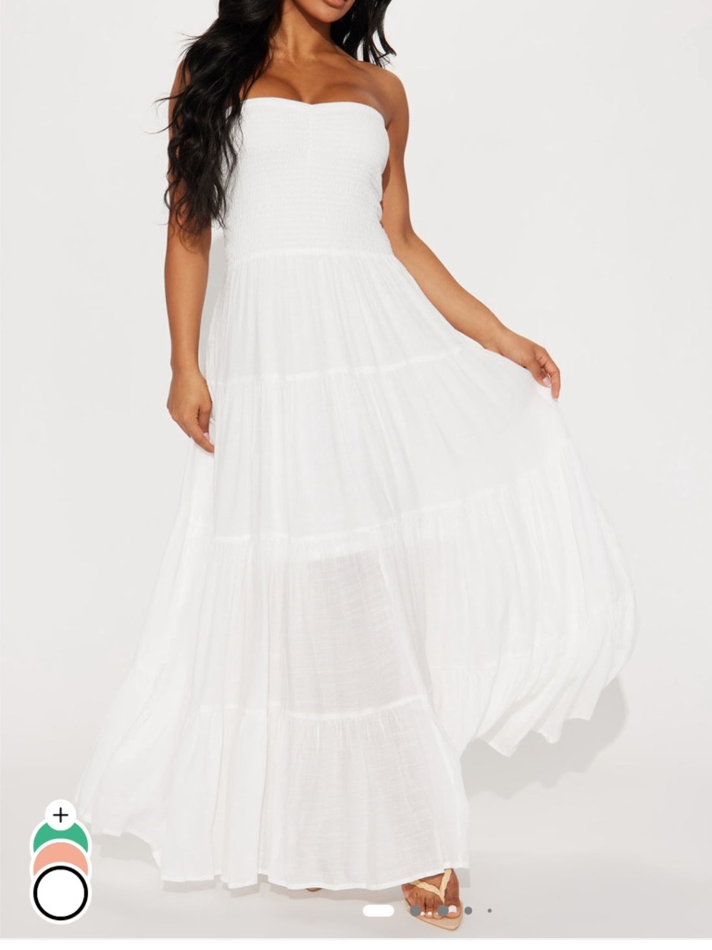 Fashion Nova White Strapless Maxi Dress